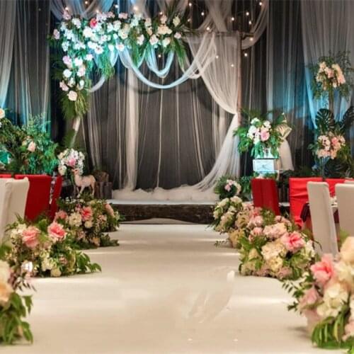 Artificial silk artificial flower wedding scene layout stage background pre-function area decoration t station flowerarrangement