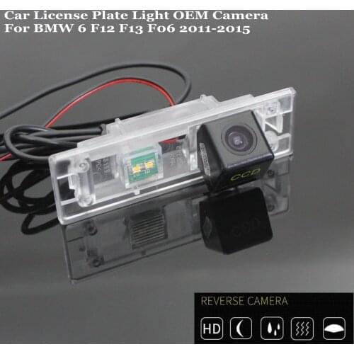 JanDeNing HD CCD Car Rear View Parking/ Backup Reverse Camera/ License Plate Light OEM For BMW 6 F12 F13 F06 2011-2015