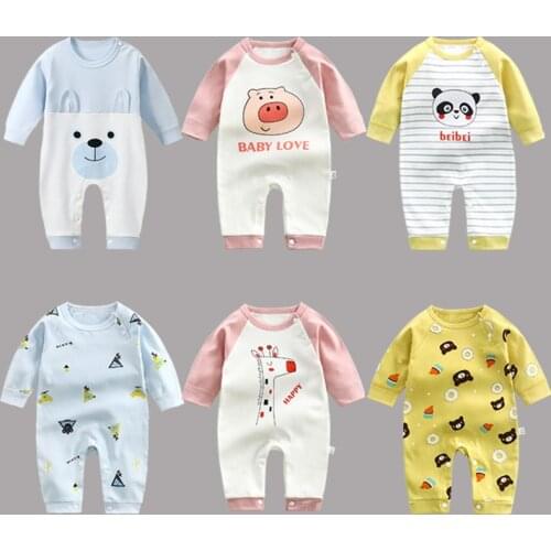 2021 Baby Spring Autumn Clothing Infant Baby Boy Girl Cotton Romper Cotton Newborn Jumpsuit Clothes Warm One-piece Outfit