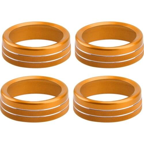 1 Set Console AC Air Condition Switch Button Knob Rings Trims Covers Orange Fit for Toyota Tacoma 2020 2019 2018 2017 2016