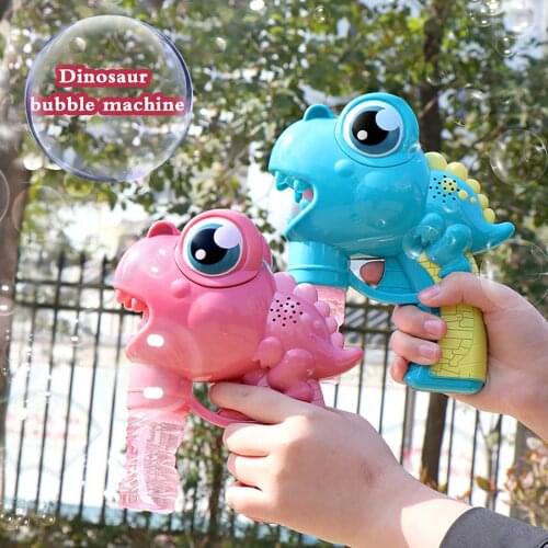 Outdoor Bubble Machine Electric Dinosaur Bubble Maker Automatic Bubble Maker Baby Bathroom Toy W/ 100ML Bubble Water