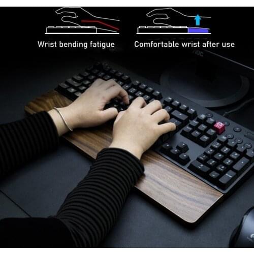Black walnut Wooden Mechanical Keyboard Wrist Rest with Anti-Slip Mat Ergonomic gaming keyboard Wrist Pad Support 61 87 104 Keys