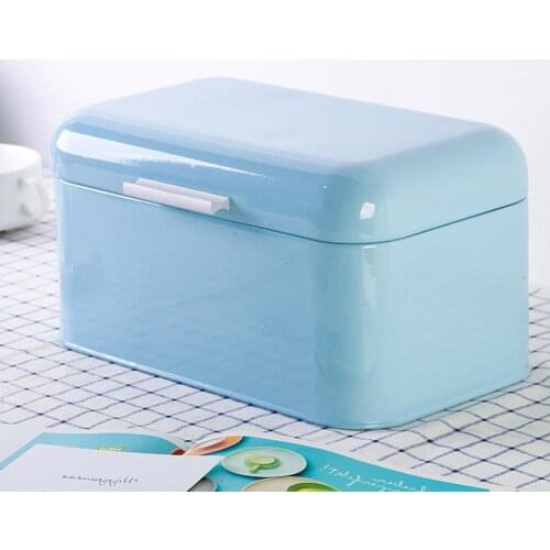 Home Office Metal Storage Box Bread Shape Large Capacity Container Organizer