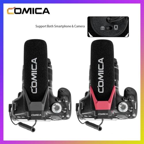 Comica CVM-V30 Lite On Camera Microphone, Phone Video Recording Mic for Canon Nikon Sony Fuji DSLR Cameras,Smartphone Microphone