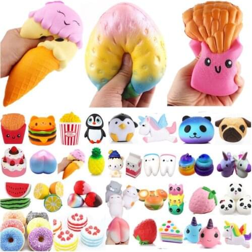 Cartoon Emotional Popcorn Icecream Egg Bread Squishy Food Charm Cell Phone Straps Fashion Squishies Pendant Toy Gift