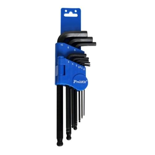 ProskitKS2 alloy steel hex key 8PK-028 9-piece hex key set with ball head L-shaped set