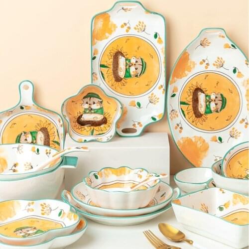 Ceramic Tableware Set Creative Home Dinnerware Set Rice Bowl Soup Bowl Salad Plate Noodles Plate Wedding Gifts