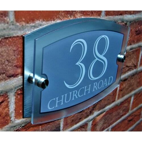 DIY House Number Unique Door Number House Sign Plaque Street Name Frosted Acrylic & Aluminium Composite A4