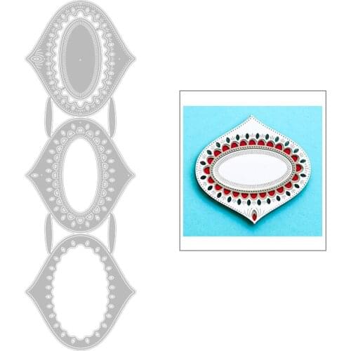 2020 New Oval Pattern Layering Metal Cutting Dies For DIY Edge Embossing Cut Layered Lace Card Paper Album Scrapbooking No Stamp