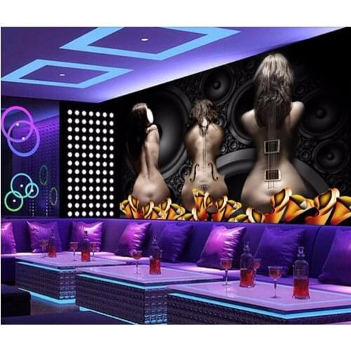 CJSIR Customize Any Size Wallpaper Fresco Photo Sexy Model Beauty Brick Wall Bar KTV Musical Instrument Background Wall Decor