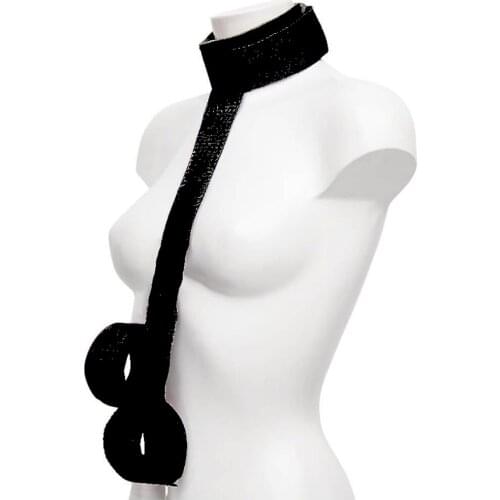 Neck Collar To Hand Restraint Adult Games Fetish Wrist Cuffs Nylon Bondage Handcuffs Lock Sex Toys For Couple Cosplay Products