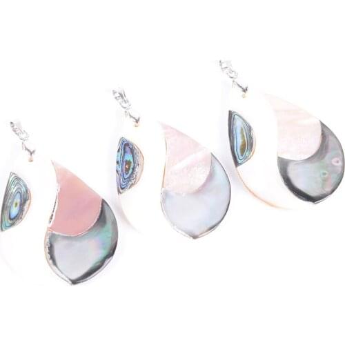 Natural White Green Shell Water Drop Shape Necklaces&Pendants For Lover Girlfriend Jewelry Gift Reiki Healing Lucky Charm D912