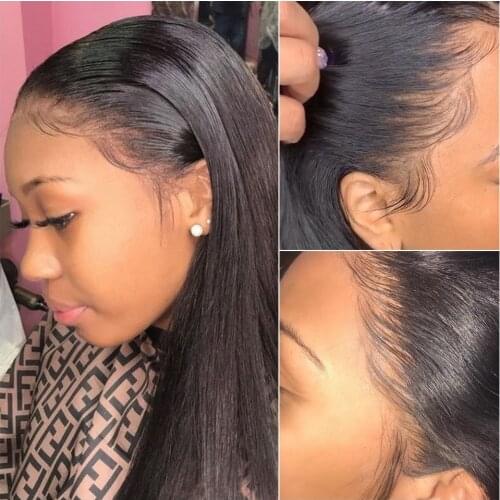 Rebecca 5X5 Lace Closure Wig Human Hair Wigs Straight Lace Front Wigs Preplucked Bone Straight Human Hair Wigs With Baby Hair