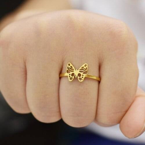 Popular in Europe and the United States, titanium steel flying butterfly ring fashion personality opening adjustable