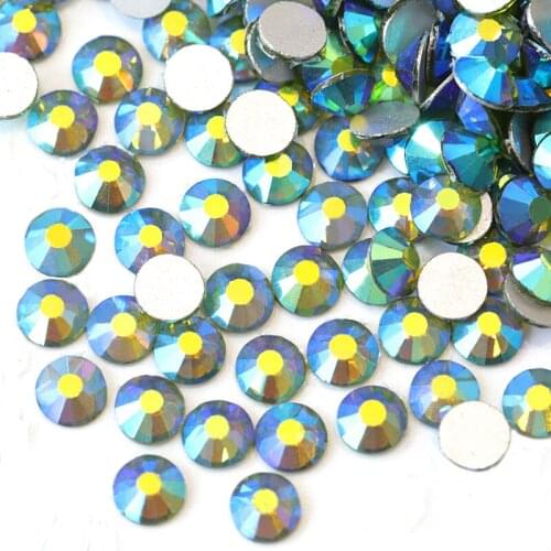All Sizes Olive AB Nair Art rhinestone Glass Crystal Non Hotfix Strass Glitter rhinestone for Nails Art Decorations H0048