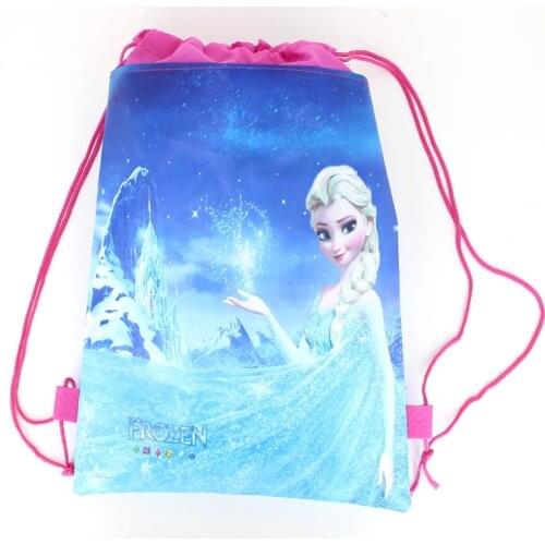 Lot Disney Theme Freezing Anna Elsa Snow Queen Movie Frozen Bag Non-woven Drawstring Bags School Bag Shopping Bag 1pcs