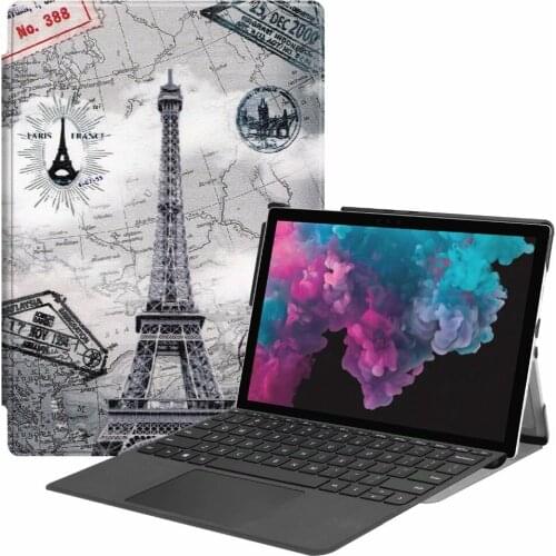 Slim PU Leather Case For Microsoft surface pro 4 pro 5 pro 6 Tablet Smart Cover Fashion Colours Stand shell + pen