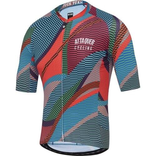 Attaquer Unisex All Day Kaleidoscope cycling Jersey Short sleeve racing clothing Colorful riding shirt camisa ciclismo