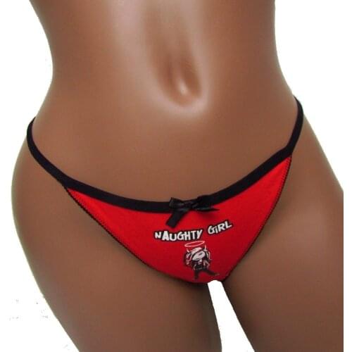 Candy Cherries Naughty Girl Red Underwear Pure Cotton Sexy G-String XS Size Cute Tback Womens Thongs Very Small Sweety Briefs