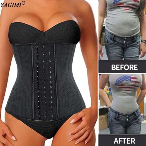 YAGIMI Latex Slimming Corset Waist Trainer Body Shaper Fajas Colombian Gridles Tummy Control Shapewear for Women 25 Steel Bones