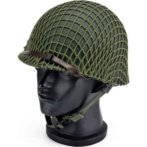 US Army M1 Green Helmet Protective Military Steel Helmet Hunting Army Field Green Helmet Special Force Safety Equipment