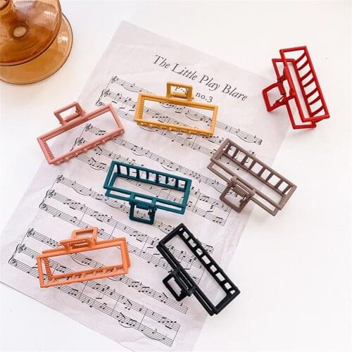 2021 New Claw Clip For Women Tough Colorful Metal Hair Claw Large Size Hair Clamps Claw Clip Crab Hair Accessories Gift A7963