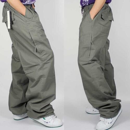 2021 New Trendy Cargo Pants Casual Loose Baggy Pants Spring Summer Hip Hop Harem Pants Joggers Man Clothing Cotton Plus Size