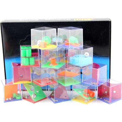 24Pcs Mini Maze Brain Teaser Cube Labyrinth Board Handheld Puzzle Game Educational Puzzle Early Learning Education Toys For Kid