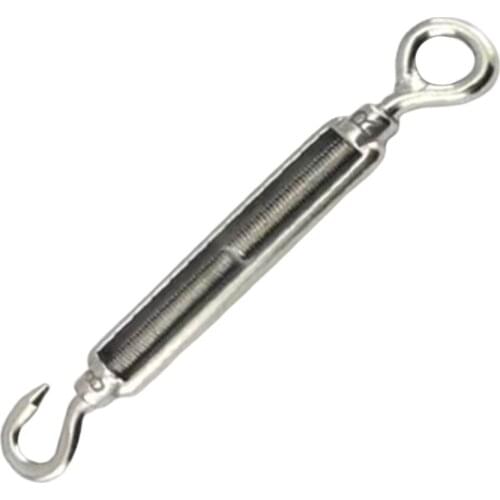 316 Stainless Steel DIN1480 Eye Hook Turnbuckle Wire Rope Cable Tension 10mm