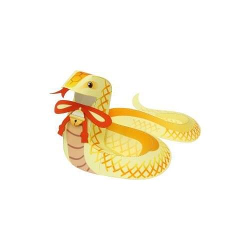 Snake 3D paper model parent-child DIY cartoon animal kindergarten handmade origami childrens puzzle development