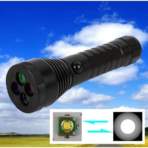 4 in 1 3Modes LED Signal Flashlight Signal Strobe Torch Lamp 4-Color Light Rechargeable Super Bright Lantern for Outdoor Camping