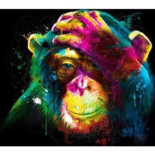 5D DIY Full Diamond Embroidery Animal orangutan Diamond Painting Cross Stitch Rhinestone Home Decoration