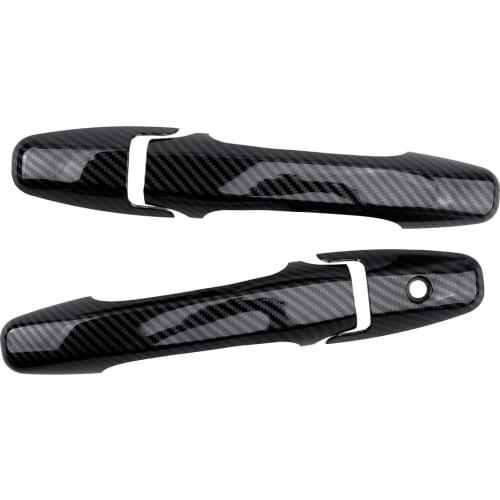 Car Carbon Fiber Style Exterior Door Handle Moulding Covers Trims Fit For Honda Civic Coupe 2 Door 2006 2007 2008 2009 2010 2011