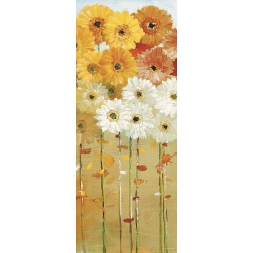 White and yellow flower oil painting Realistic Chrysanthemum painting picture print on canvas bedroom decor art