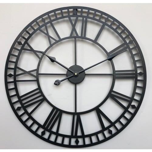 60cm European Large Roman Wrought Iron Wall Clock Modern Design Living Room Mute Decorative Round Quartz Clock Clock on The Wall