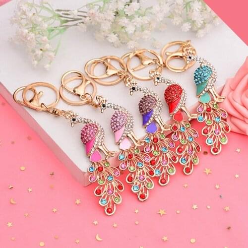 DIY Full Drill Special Diamond Painting Keychain Cartoon bird Women Girl Bag Pendant Keychains Jewelry Key Ring Gifts