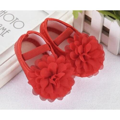 2018 Newborn Baby Girls Princess Crib Shoes Soft Sole Anti-slip Prewalker 0-18M Pink Red