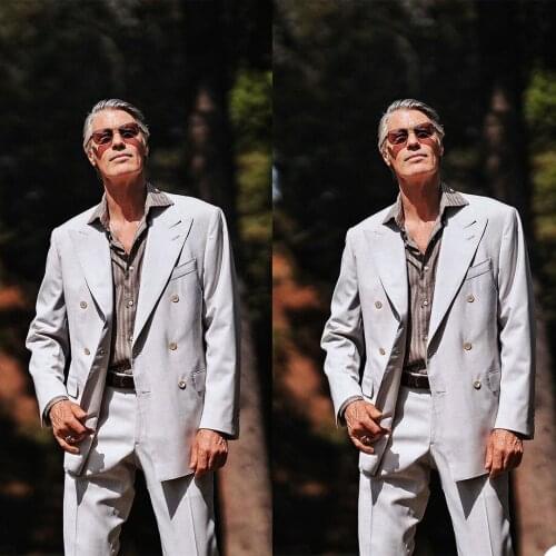 Gentleman Tailored Men Business Tuxedos Mens 2 Pieces Pant Suit Prom Party Wedding Suits Outfit (Jacket+Pants)