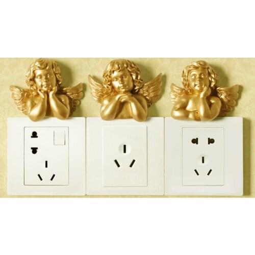 European resin switch plate Wall hangings Decorative Wall Stickers stereoscopic Angel Socket Adornment Household wall hangings