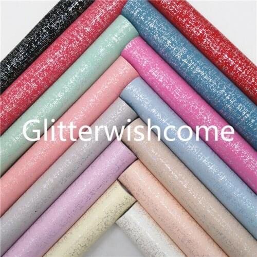 Glitterwishcome 21X29CM A4 Size Vinyl For Bows Metallic Synthetic Leather Fabric Faux Leather Sheets for Bows, GM816A