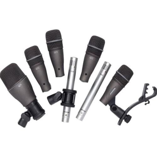 SAMSON DK707 7-Piece Drum Mic Kit drum microphone set instrument recording condenser mic include Q71, Q72 & C02 Mics