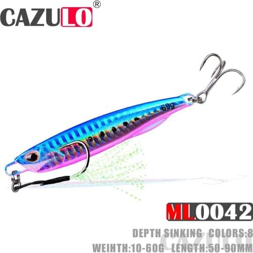Metal Jig Fishing Lure Isca Artificial Accessories Weights 10-60g Baits Sinking Bass Pesca Trolling Whopper For Pike Fish Leurre