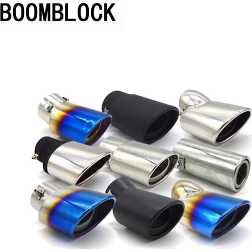 BOOMBLOCK Car Exhaust Muffler Tip pipe For Toyota Nissan Ford Chevrolet Peugeot Fiat Suzuki Universal Stainless Steel Automobile