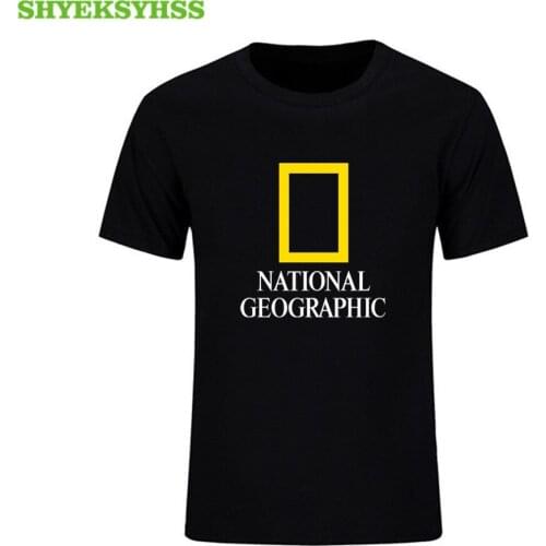 National Geographic Printed Mens T Shirt Investigation Expedition Scholar Cotton Tshirt Fashion Outdoor Clothing Funny T-shirt