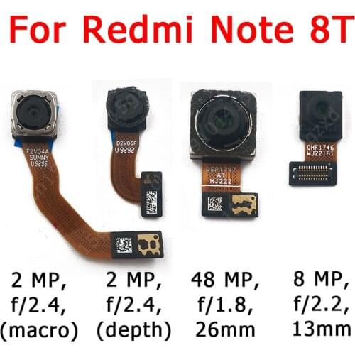 Original Front Rear Back Camera For Xiaomi Redmi Note 8T 8 T Main Facing Frontal Selfie Camera Module Flex Replacement Parts