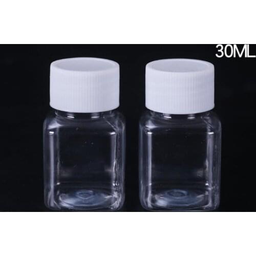 30ml Transparent PET Small Square Bottle Screw Cap Plastic Sample Bottle Pill Bottles Clear SN3330