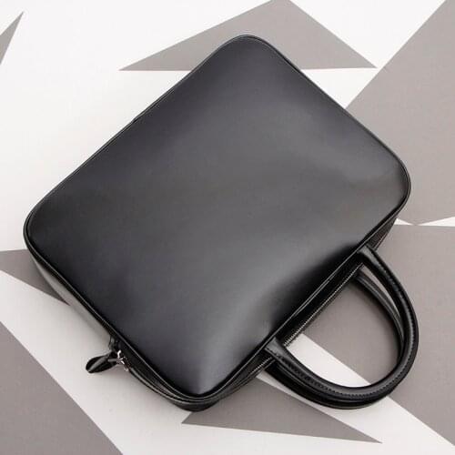 Simple Mens Bag Genuine Leather Business Crossbody Bag Large Capacity Handbag Laptop Briefcase