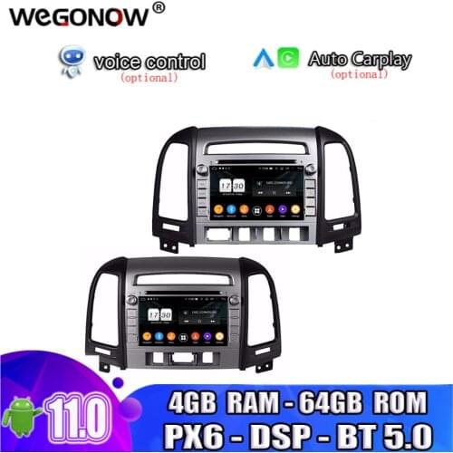 TDA7851 Android 10.0 For Hyundai Santa Fe 2006-2012 8 Core 4GB RAM 64GB Car DVD Player GPS Navi Map RDS Radio wifi Bluetooth 5.0