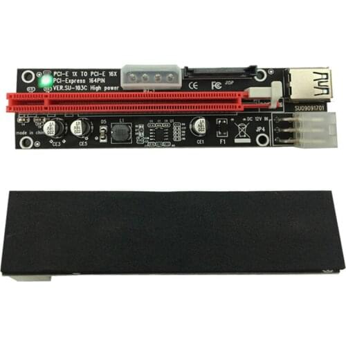 Riser Card SATA 4pin 6Pin Mining Power Supply LED USB 3.0 PCI-E 1x to 16x PCI-E Riser for Graphics Card Antminer Bitcoin Miner