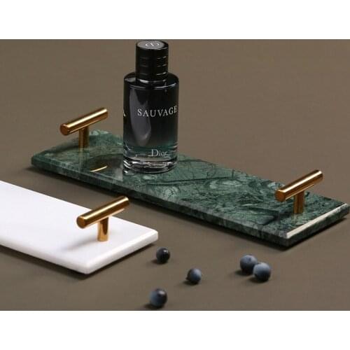 Nordic Luxury Style Dining Table Bathroom Living Room Storage Decoration Marble Tray Model Room Home Soft Decoration